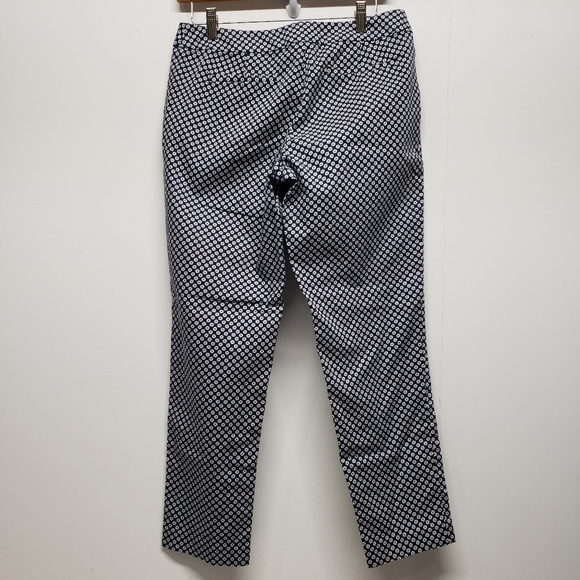 Valerie Bertinelli Cropped Pointi Pants Size 6 Navy White Work Preppy - Picture 7 of 12